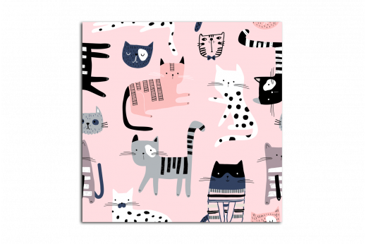 Картина Коты на розовом